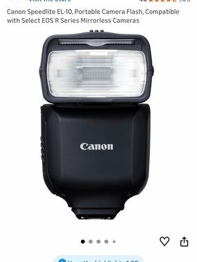 Canon Black Speedlite EL-10 Compact Camera Flash. BRAND NEW, ONLY OPENED FOR PIC